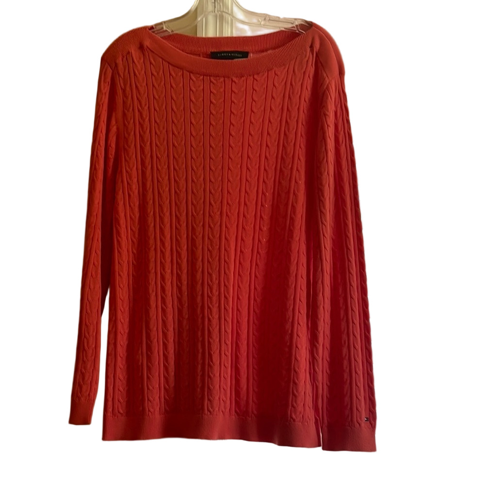 Tommy Hilfiger Coral Cable-Pattern Crewneck Sweater XL